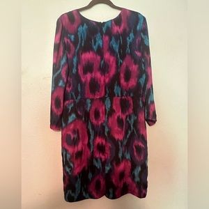 Anthropologie Hutch Vibrant Watercolor Quarter Sleeve Dress Women’s Size 14